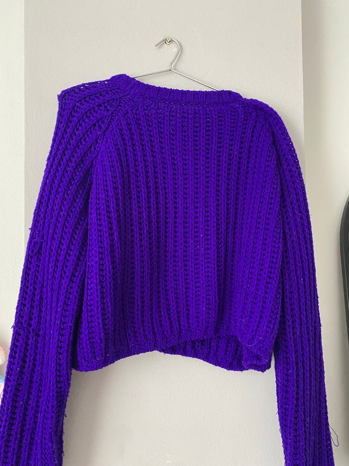 Mor Örgü Kadın Kazak - Görsel 3