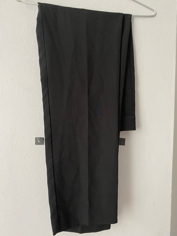 Kadın Siyah Kemerli Midi Kumaş Pantolon - Görsel 2