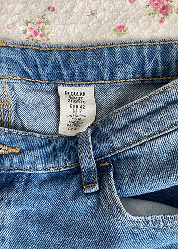 Mavi Bol Kesim Midi Kot Şort - Görsel 2