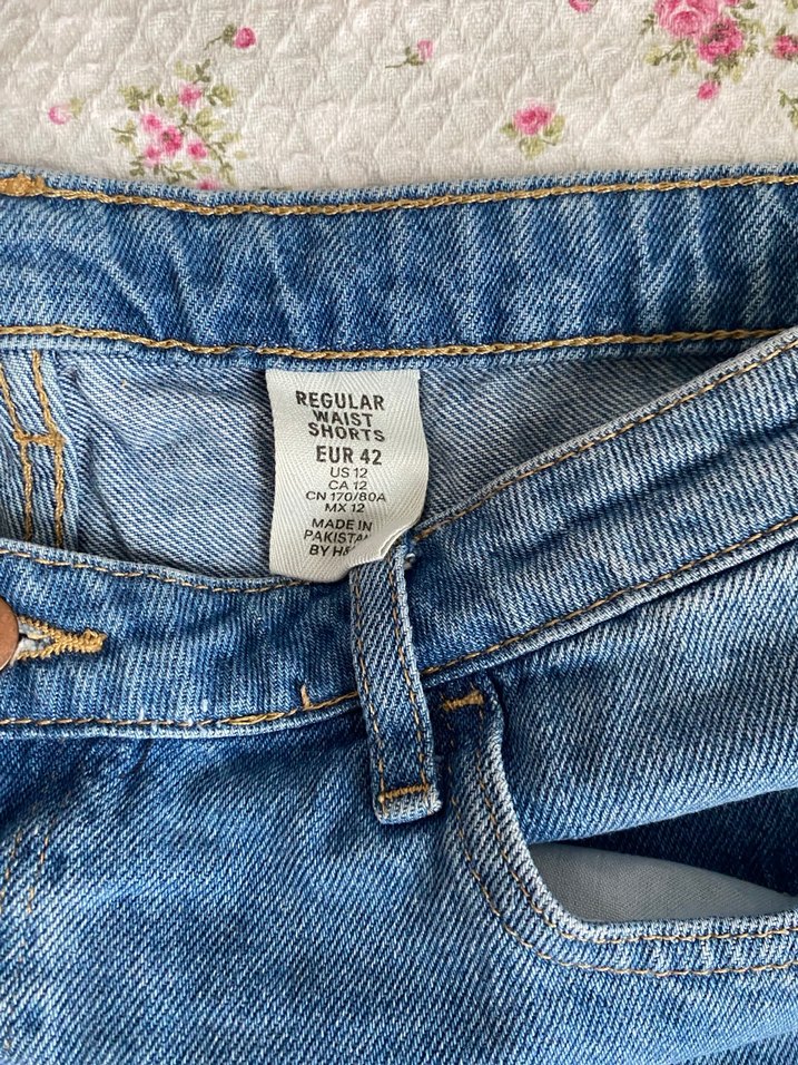 Mavi Bol Kesim Midi Kot Şort - Görsel 2