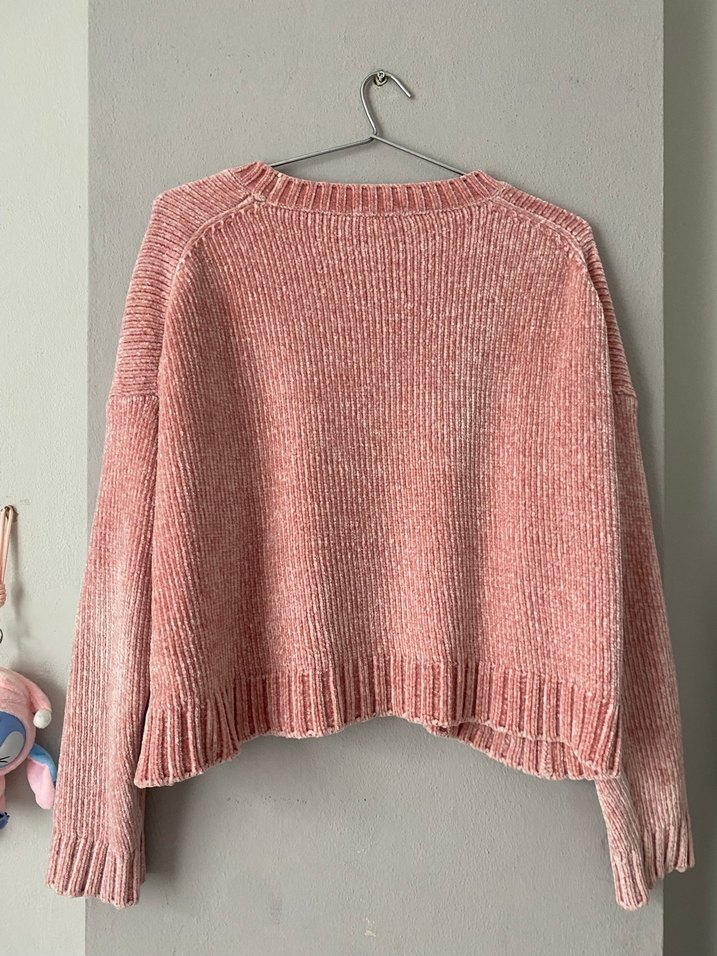 Pembe Örgü Kadın Kazak - Görsel 3