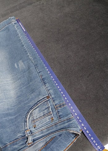 Gri Mavi Denim Loose Fit Erkek Şort - Görsel 4
