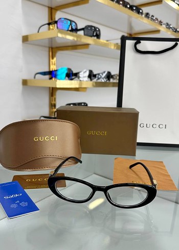Gucci Siyah Oval Gozluk Cercevesi