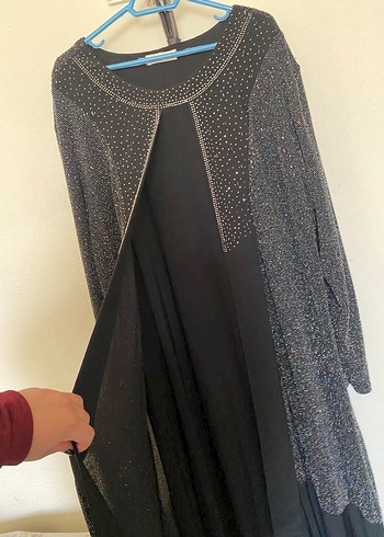 Siyah Uzun Kollu Gotik Salaş Elbise - Görsel 3