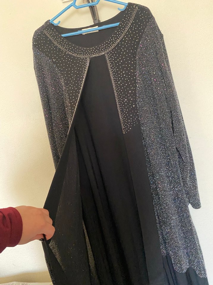 Siyah Uzun Kollu Gotik Salaş Elbise - Görsel 3