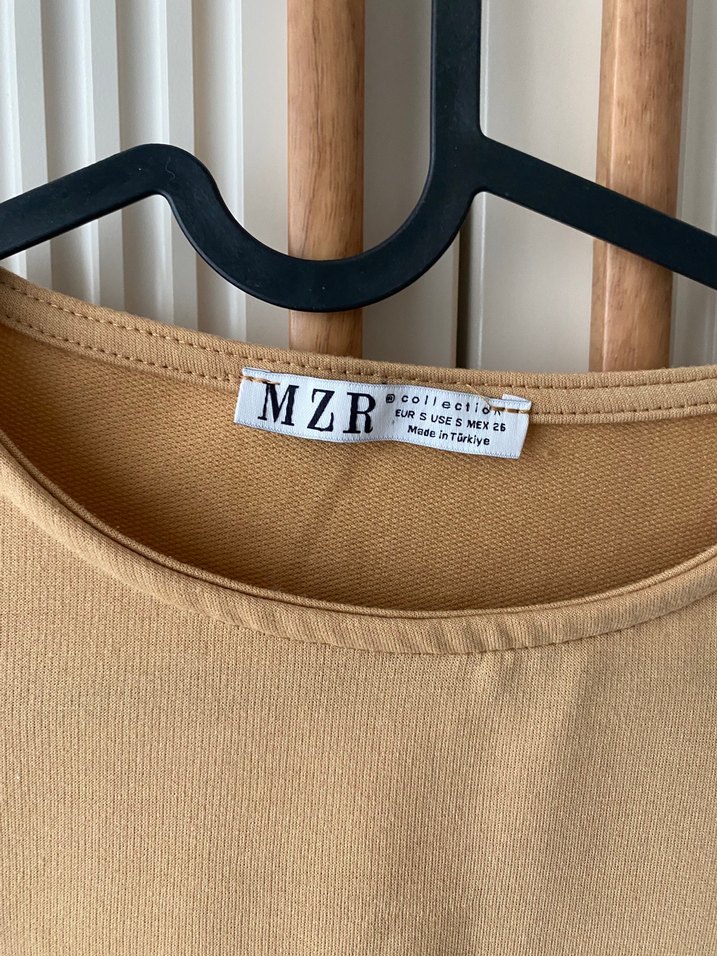 Bej Kolsuz Midi Hamile Tunik - Görsel 3