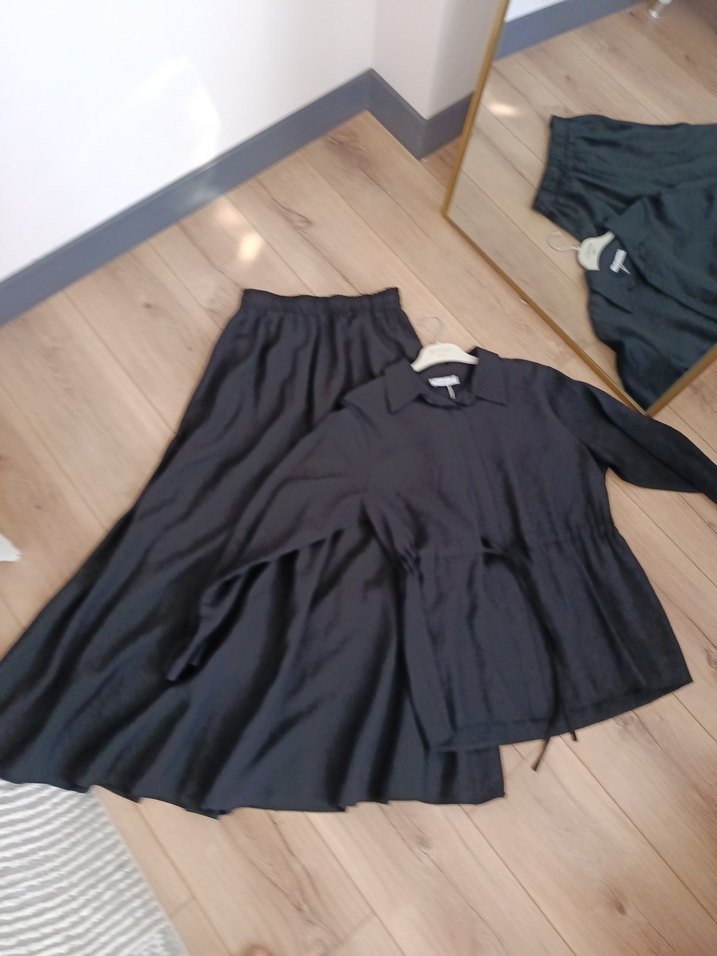 Siyah Uzun Kollu Salaş Kadın takım - Görsel 3