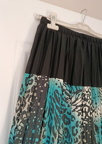 Bohem Pileli Uzun Etek - Turkuaz Desenli - Görsel 3