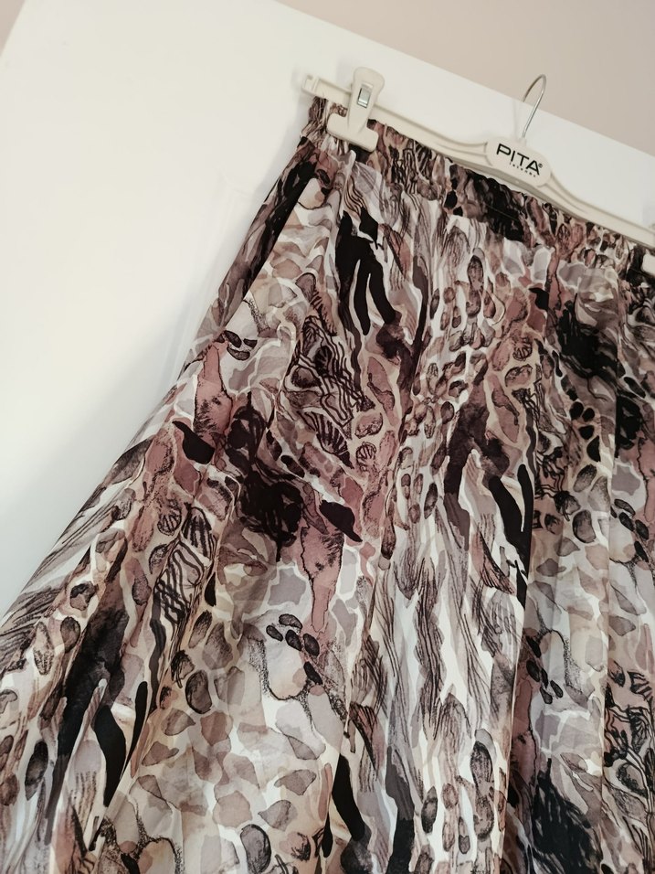 Kadın Kahverengi Yılan Desenli Uzun Etek - Görsel 4