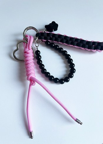 Ayıcık Detaylı Pembe Anahtarlık / Çanta Charmı