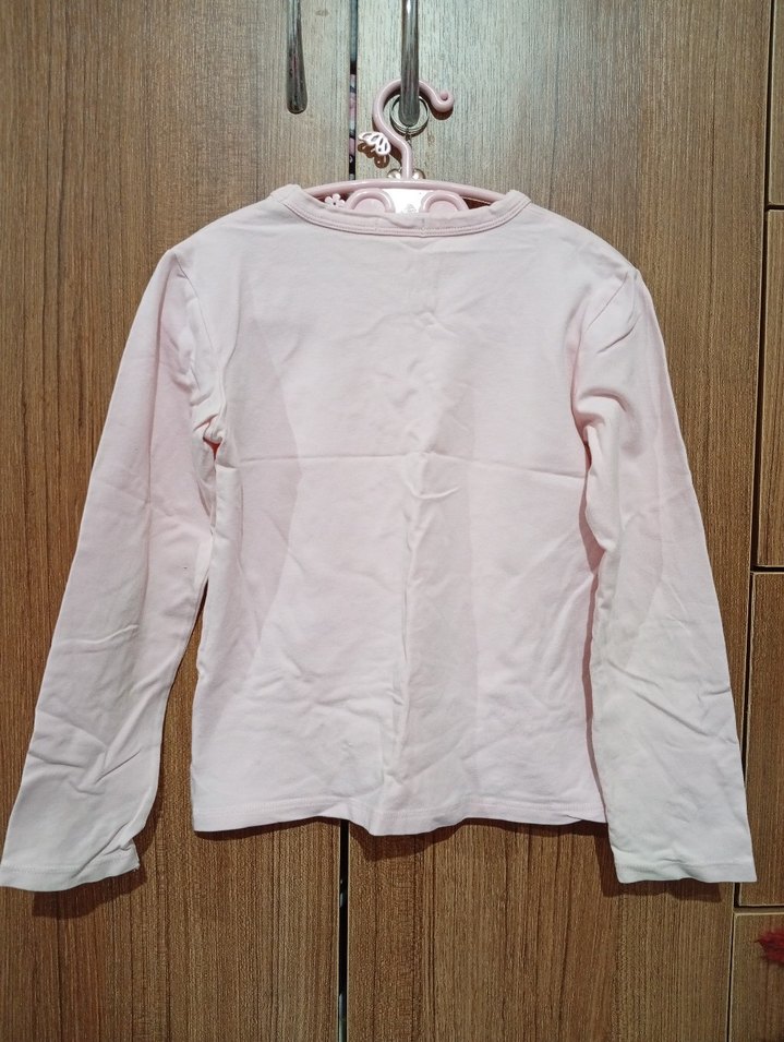 Benetton Kız Çocuk Pudra Uzun Kollu Tişört - Görsel 2