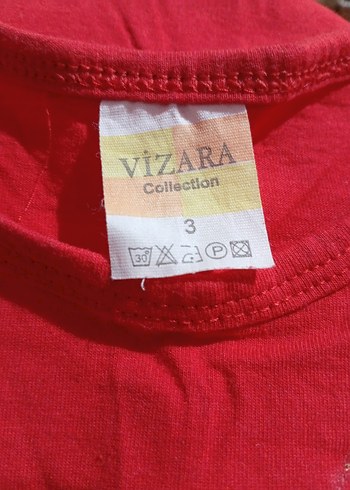 Kız Çocuk Kırmızı Baskılı Kolsuz Tişört - Görsel 3