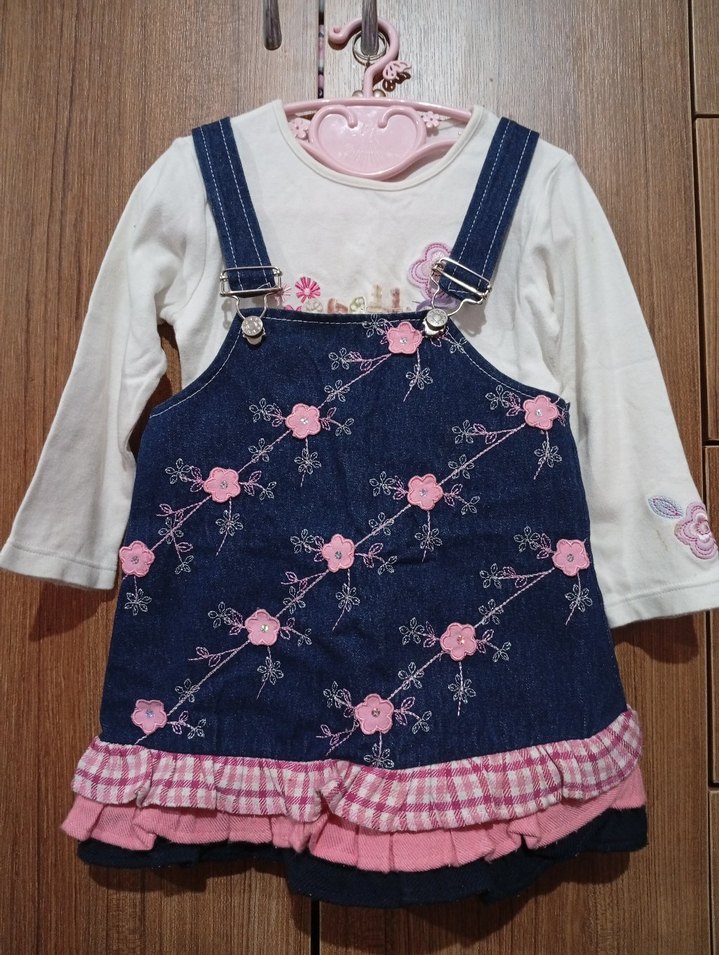 Beyaz Kız Çocuk Uzun Kollu Pamuklu Tişört - Görsel 2