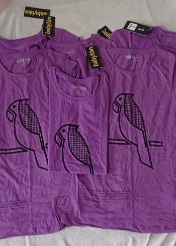 Mor Baskılı Pamuklu Kız Tişörtü - Babylon - Görsel 3