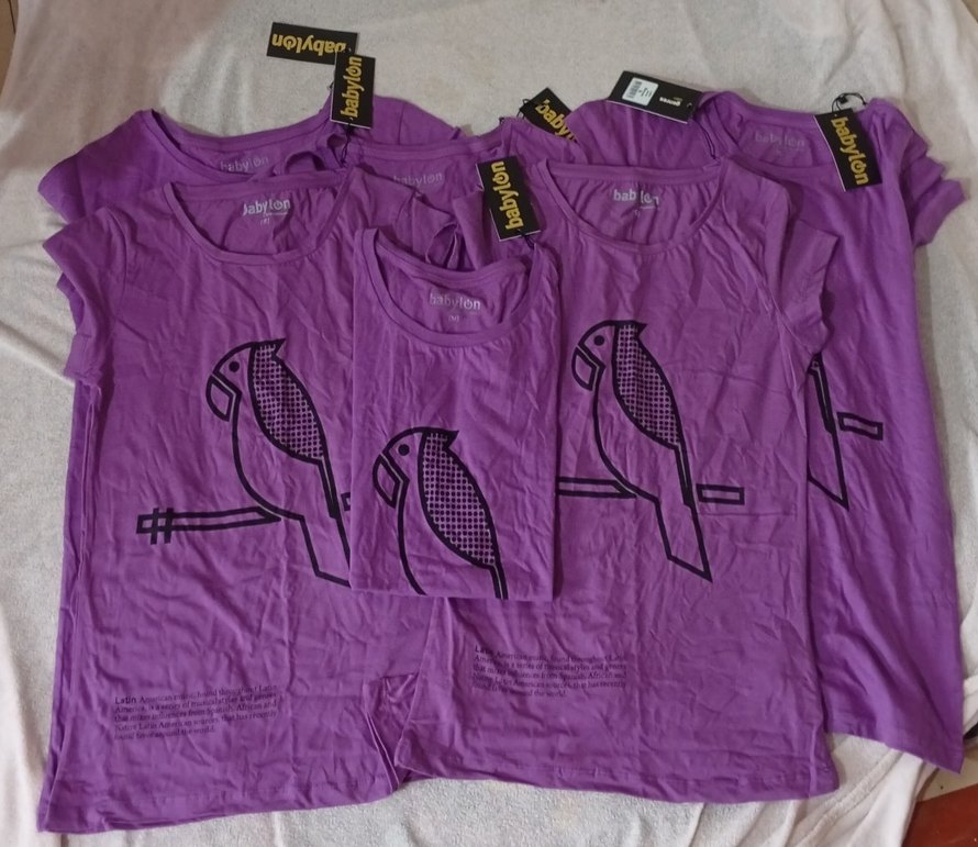 Mor Baskılı Pamuklu Kız Tişörtü - Babylon - Görsel 3