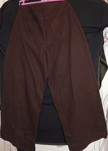 Kadın Kahverengi Salaş Kumaş Pantolon - Görsel 3