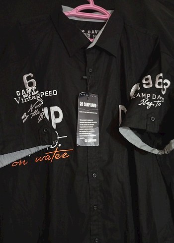 Siyah Pamuklu Baskılı Kısa Kollu Erkek Gömlek - Görsel 3