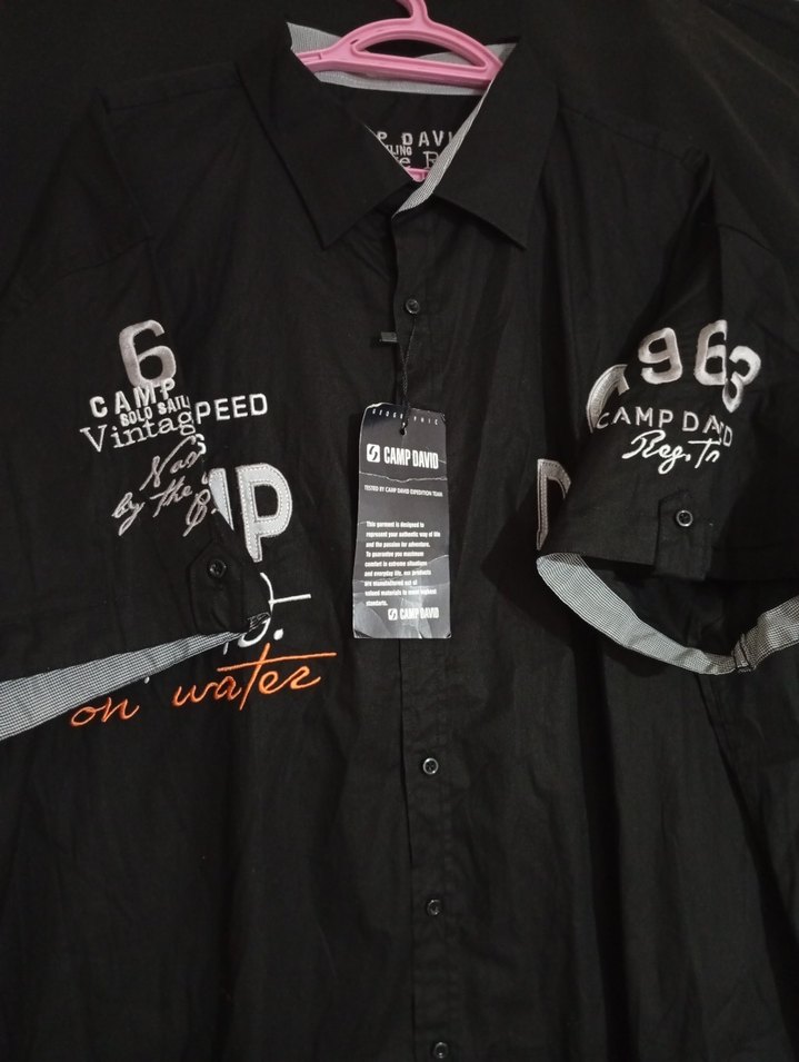 Siyah Pamuklu Baskılı Kısa Kollu Erkek Gömlek - Görsel 3