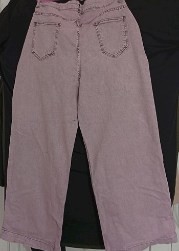 Mor Pamuklu Salaş Midi Kot Pantolon - Görsel 3