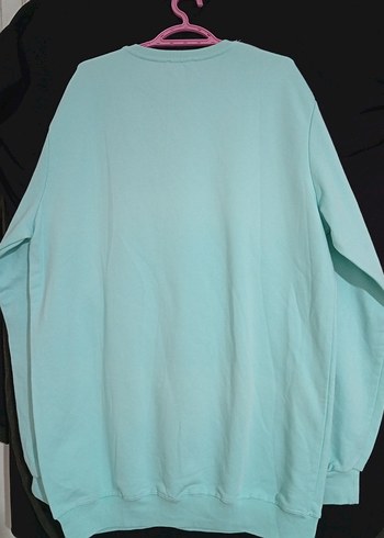 Turkuaz Kadın/ Erkek Oversize  3 İplik Sweatshirt - Görsel 3