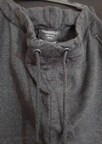 Gri kadın /Erkek Rahat Kesim Fermuarlı Pantolon Eşofman - Görsel 2