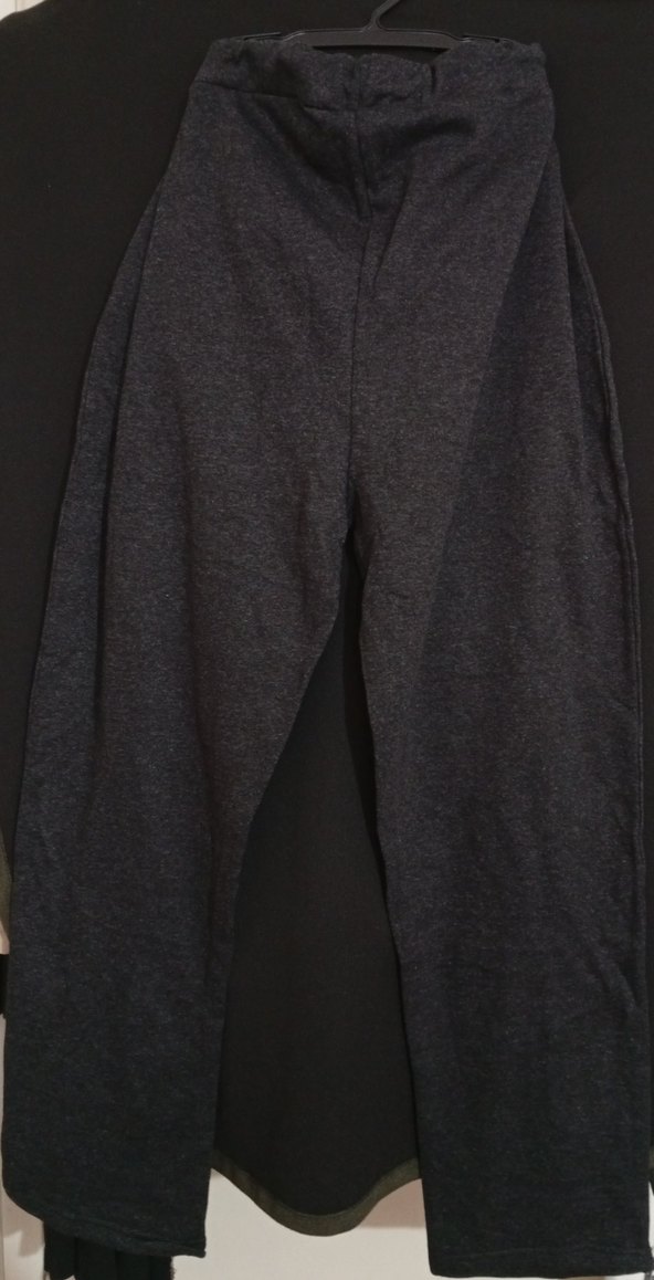 Gri kadın /Erkek Rahat Kesim Fermuarlı Pantolon Eşofman - Görsel 3