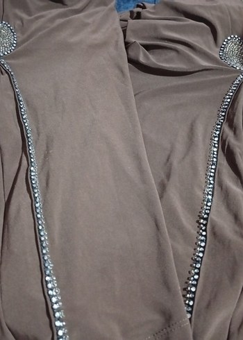 Kahverengi Bohem Geniş Kesim Uzun Kumaş Pantolon - Görsel 4