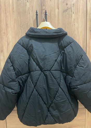 xs Beden Siyah Düğmeli Midi Kadın Kışlık Mont