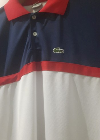 xl Beden beyaz Renk Lacoste Renk Bloklu Kısa Kollu Polo Tişört