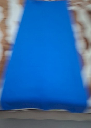 saks mavisi yan yırrmaçlı beli lastikli etek - Görsel 2