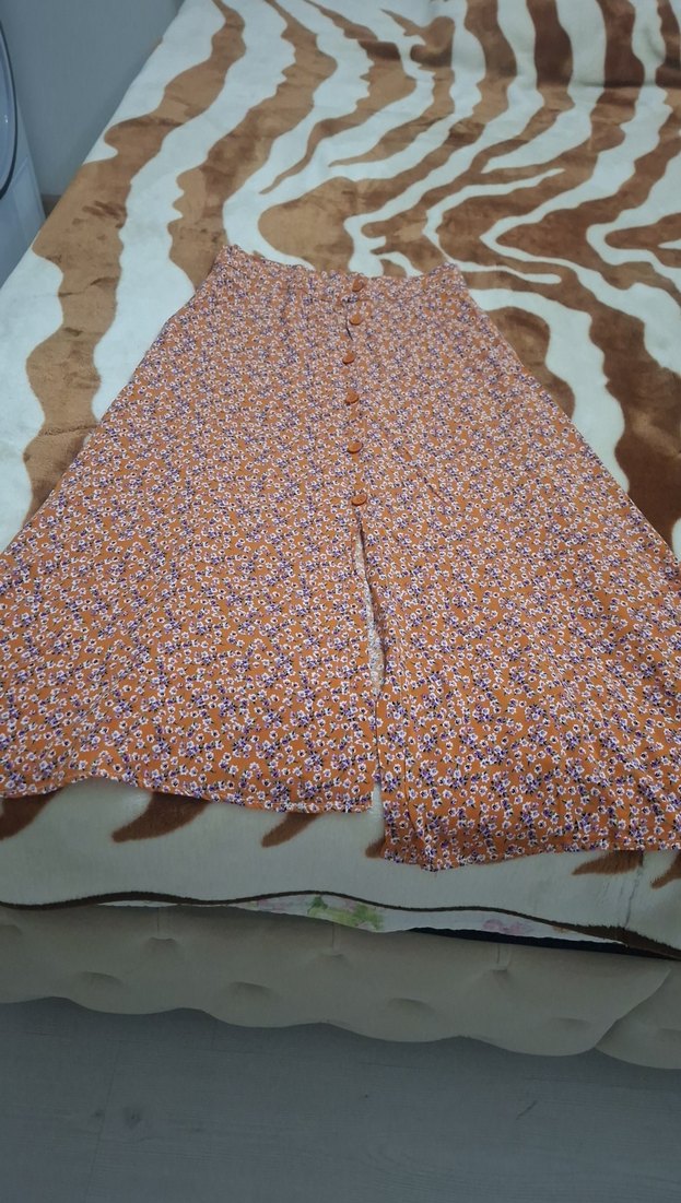 Bohem Tarzı Düğmeli Uzun Midi Etek - Görsel 2