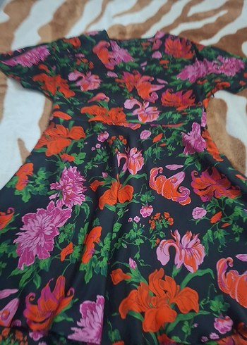 Çiçek Desenli Kısa Bohem Elbise - Görsel 4