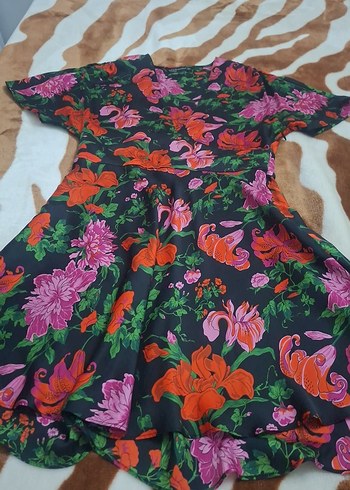 Çiçek Desenli Kısa Bohem Elbise - Görsel 2