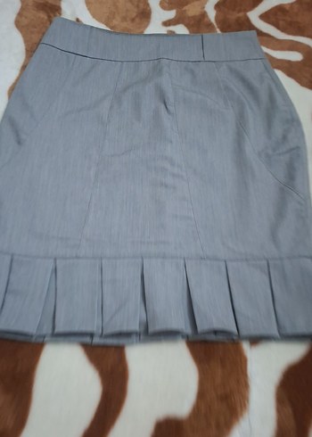 Gri Pilili Midi Kadın Etek - Görsel 3