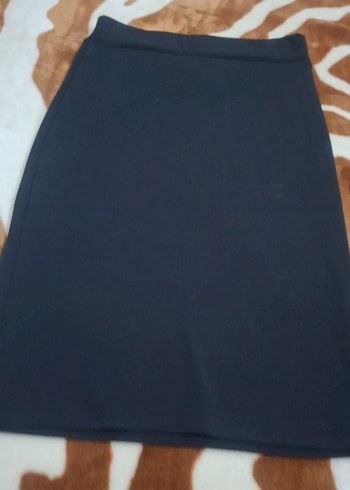 Düz Siyah Midi Kalem Etek - Görsel 3