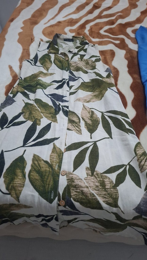 Yeşil Desenli Bohem Uzun Elbise - Görsel 4