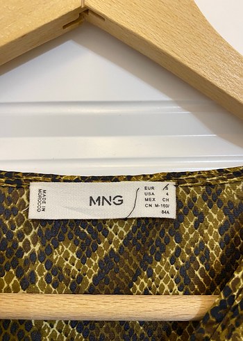 Mango Uzun Kollu V Yaka Yılan Desenli Mini Elbise