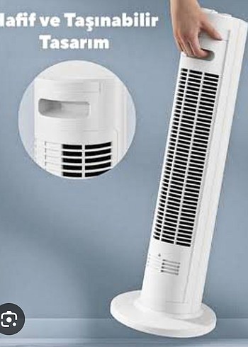 KUMTEL Beyaz Kule Vantilatör 50W 60° Salınım - Görsel 4