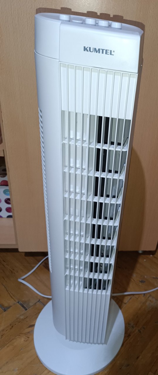 KUMTEL Beyaz Kule Vantilatör 50W 60° Salınım - Görsel 5