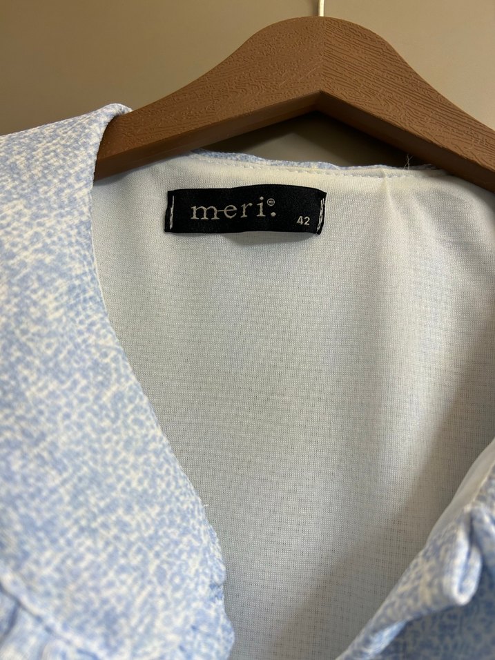 Mavi Uzun Kollu  Kadın elbise - Görsel 3