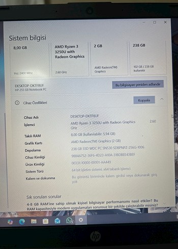 Gri HP Dizüstü Bilgisayar - Görsel 6