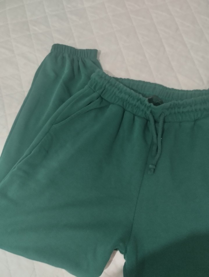 Kadın Koyu Yeşil Rahat Kesim Eşofman Altı - Görsel 2