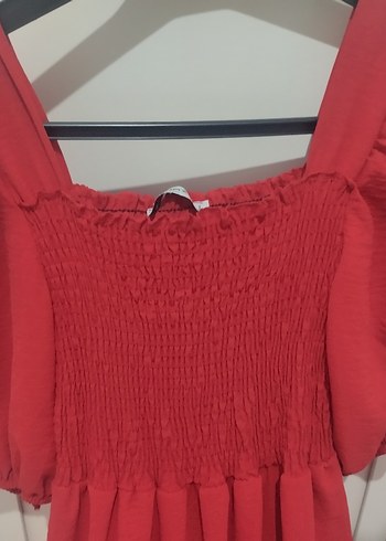 Kırmızı Uzun Bohem Elbise - Görsel 2