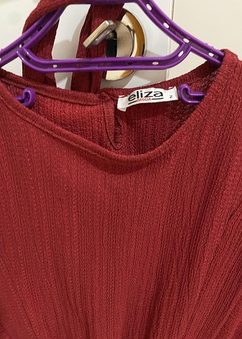 Piliseli Kırmızı Midi Kadın Tunik - Görsel 3