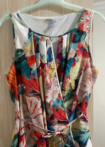 Renkli Bohem Mini Elbise - Görsel 3