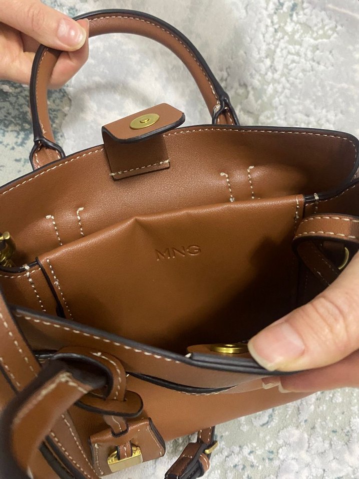 Kahverengi Deri Kadın El Çantası - Görsel 4