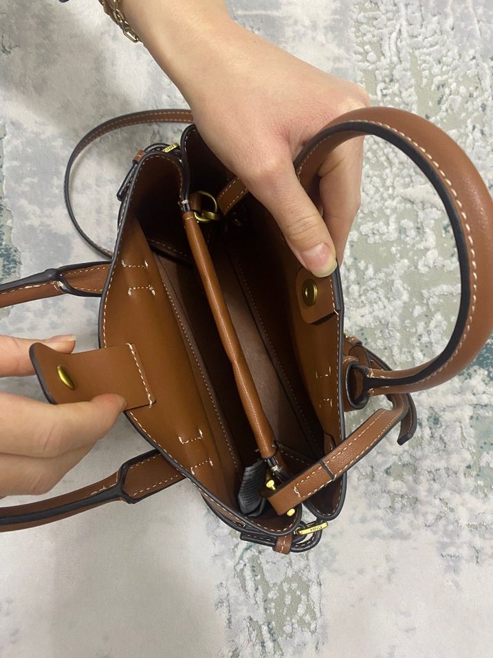 Kahverengi Deri Kadın El Çantası - Görsel 5