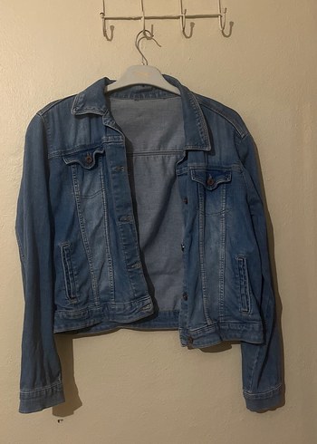 Düğmeli Kadın Mavi Denim Ceket