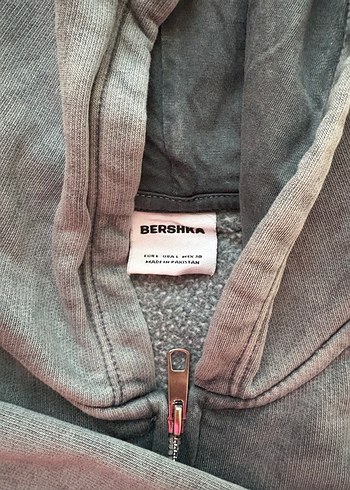 l Beden Gri Kapüşonlu Fermuarlı Kadın Sweatshirt