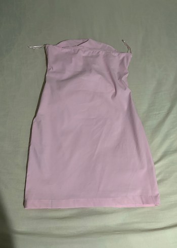 Defacto Pembe Straplez Midi Drapeli Elbise